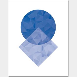 Blue Geometric Shapes Posters and Art